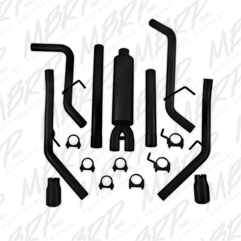 MBRP 09-14 Dodge Ram 1500 5.7L Cat-Back Dual Split Rear (Through Stock Bumper) AL - Black - T1 Motorsports