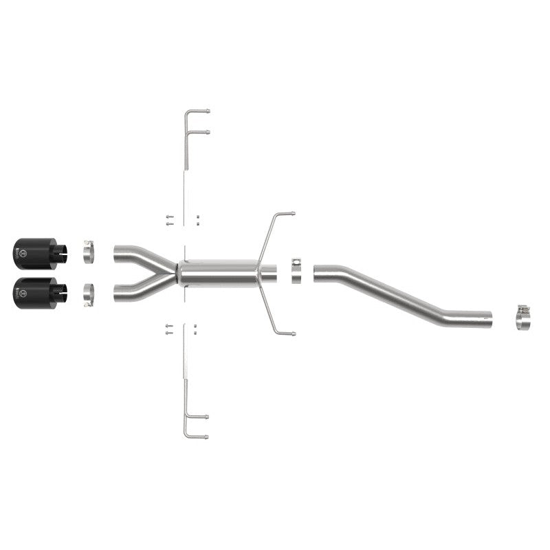 aFe Takeda 2.5in 304SS Axle-Back Exhaust System 17-19 Honda Civic Type R L4-2.0L (t) - Black Tip