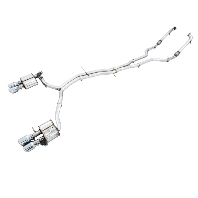 AWE Tuning Audi B9 S5 Sportback SwitchPath Exhaust - Non-Resonated (Silver 102mm Tips) - T1 Motorsports