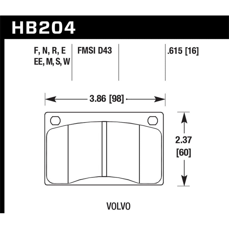Hawk 90-93 Volvo 240 / 75-89 Volvo 245 HT-10 Race Front Brake Pads - T1 Motorsports