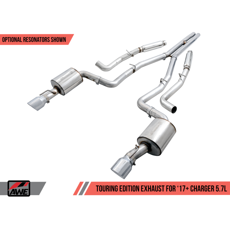 AWE Tuning 2017+ Dodge Charger 5.7L Track Edition Exhaust - Chrome Silver Tips