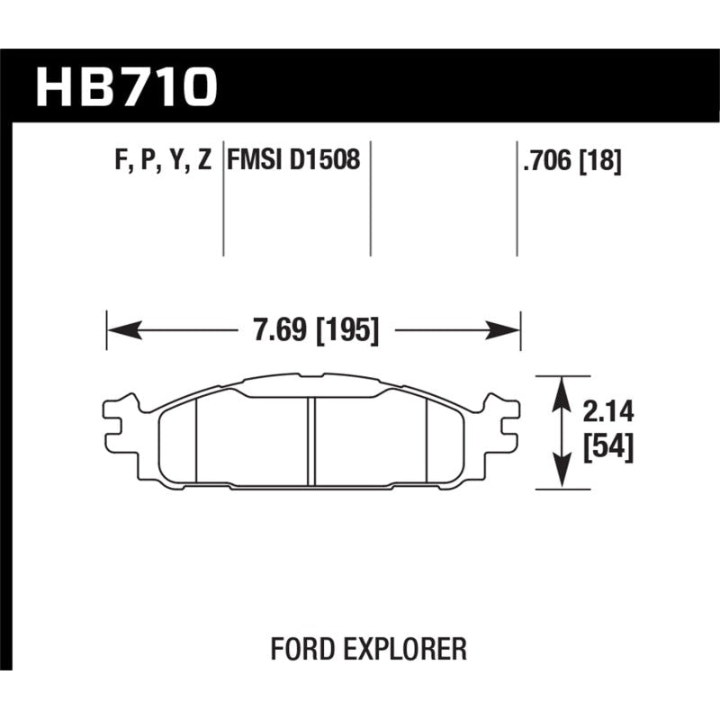 Hawk Ford/Lincoln 11-13 Explorer/09-13 Flex/10-13 Taurus/MKS/MKT Performance Ceramic Brake Pad - T1 Motorsports