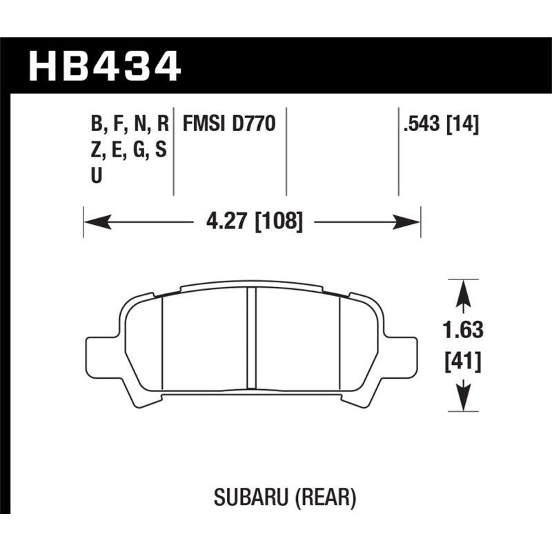 Hawk Subaru Baja/Forester/Impreza/Legacy DTC-60 Race Rear Brake Pads - T1 Motorsports