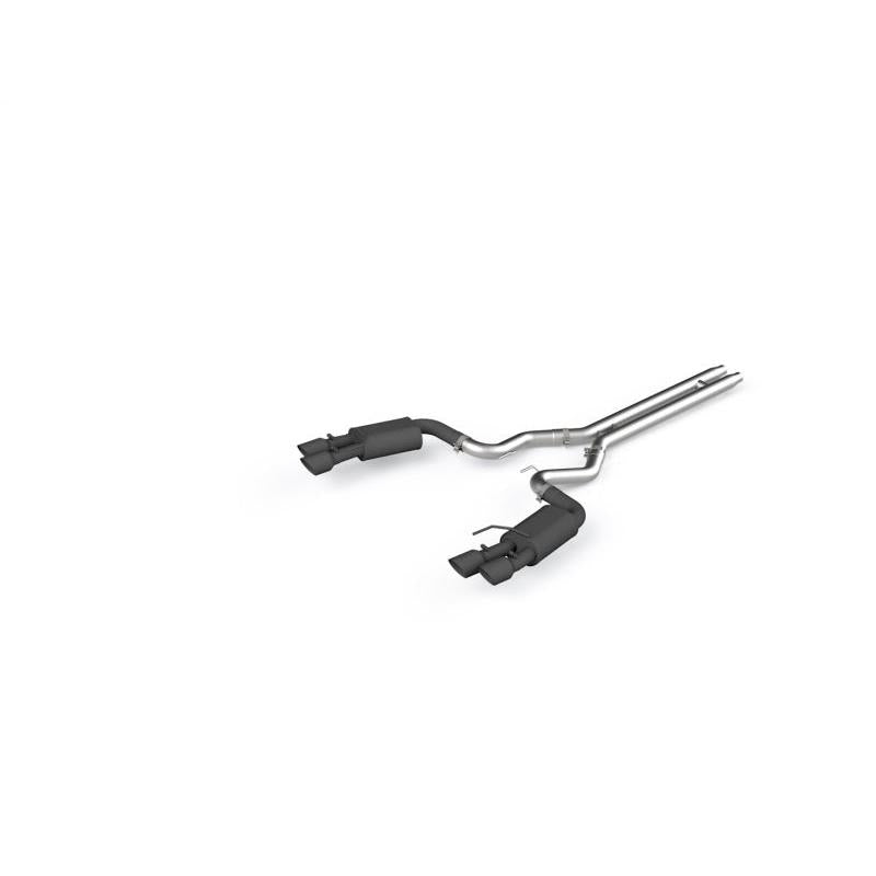 MBRP 18-19 Ford Mustang GT 5.0 3in Dual Split Rear Cat Back w/ Quad 4in Dual Wall Tips- Black Coated - T1 Motorsports