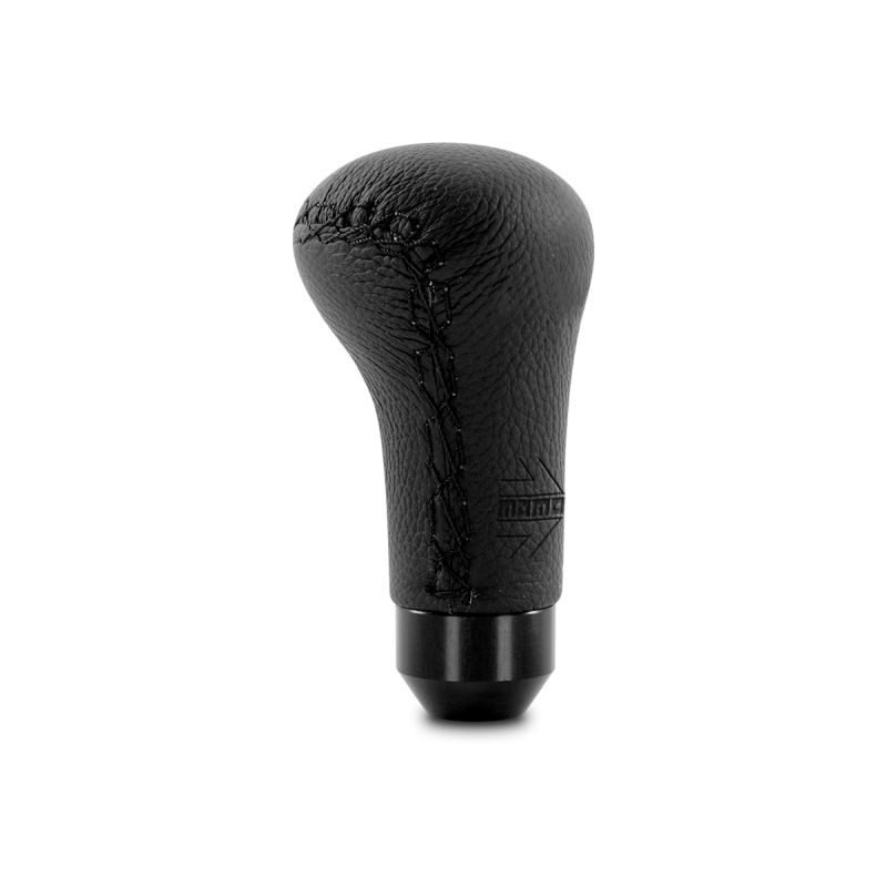 Momo Anatomico Shift Knob - Black Leather, Black Stitching