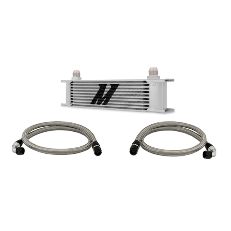 Mishimoto Universal 10 Row Oil Cooler Kit (Metal Braided Lines) - T1 Motorsports