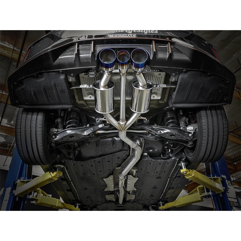aFe Takeda 3in 304 SS Cat-Back Exhaust w/ Blue Flame Tips 2017+ Honda Civic Type R I4 2.0L (t)