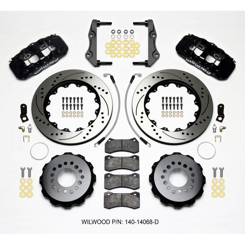 Wilwood AERO4 Rear Kit 14.25in Drilled 2014-Up Challenger w/Lines - T1 Motorsports