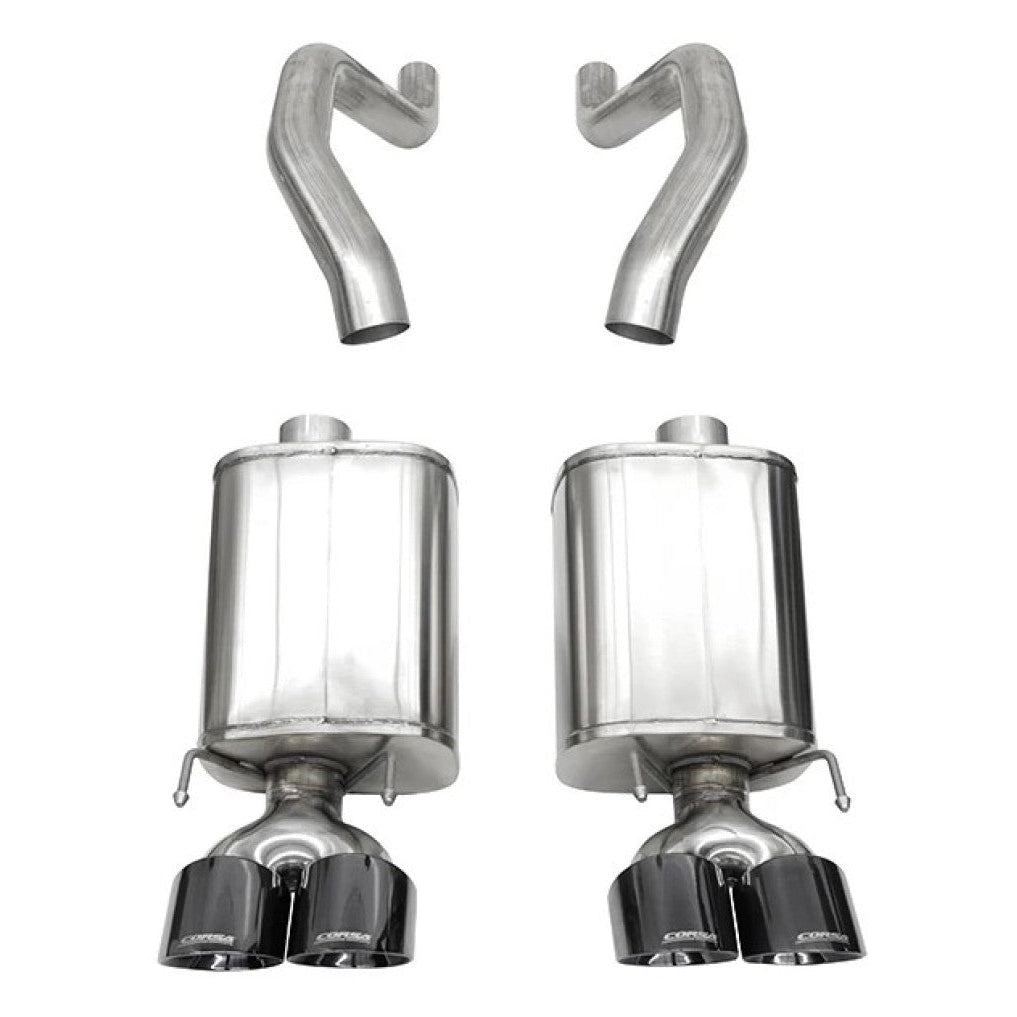 Corsa 06-13 Chevy Corvette C6 Z06 7.0L / 09-13 ZR1 6.2L Black PVD AxleBack Exhaust w/4.5in Twin Tips - T1 Motorsports