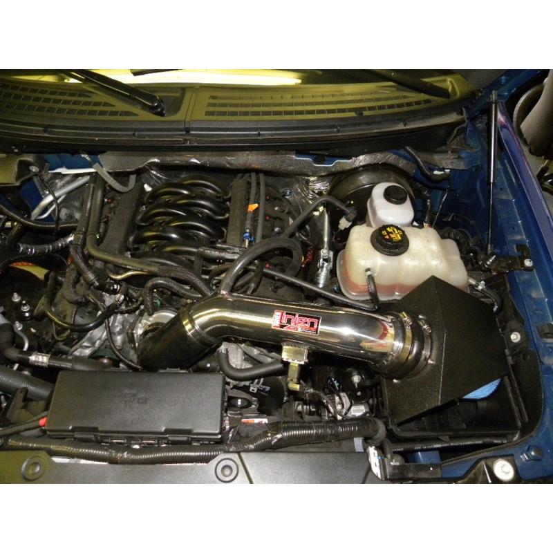Injen 12 Ford F-150 V8 5.0L Wrinkle Black 4in Power Flow Intake w/ MR Tech/Enc Box w/ Front Inlet - T1 Motorsports