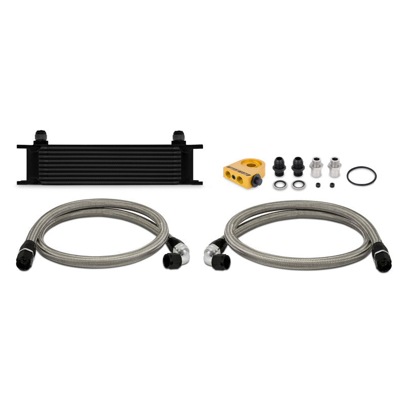 Mishimoto Universal Thermostatic 10 Row Oil Cooler Kit - Black - T1 Motorsports