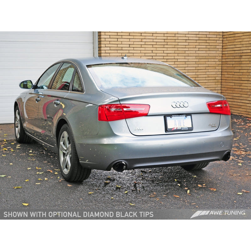 AWE Tuning Audi C7 A6 3.0T Touring Edition Exhaust - Dual Outlet Diamond Black Tips - T1 Motorsports