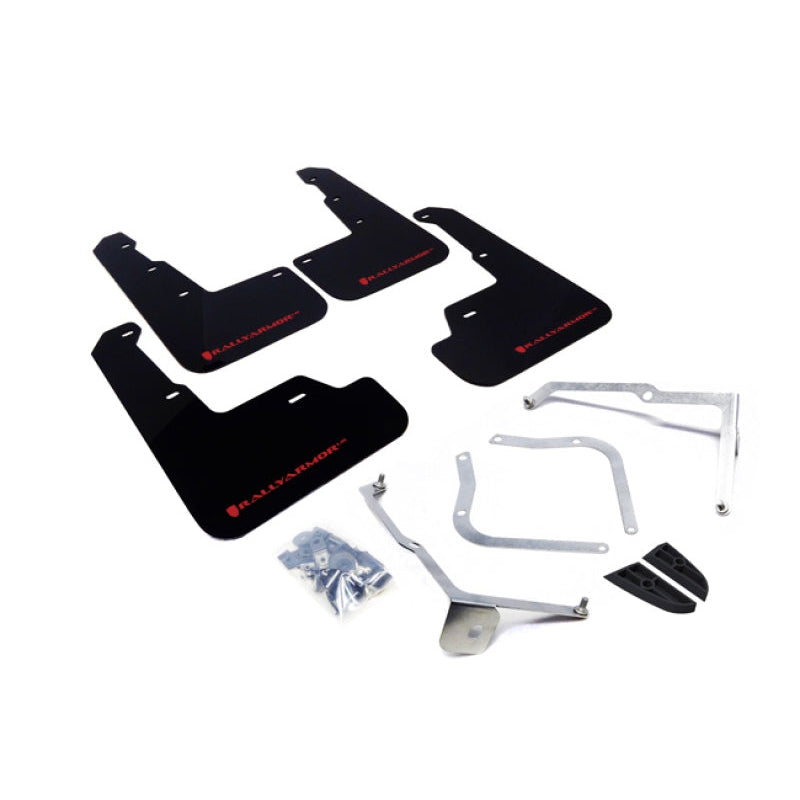 Rally Armor 15-21 Subaru WRX/STI (Sedan ONLY) Black UR Mud Flap w/ Red Logo - T1 Motorsports