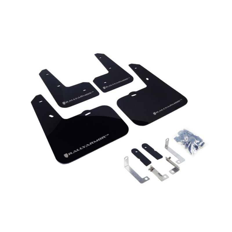 Rally Armor 12-18 Hyundai Veloster Black UR Mud Flap w/ Silver Logo - T1 Motorsports