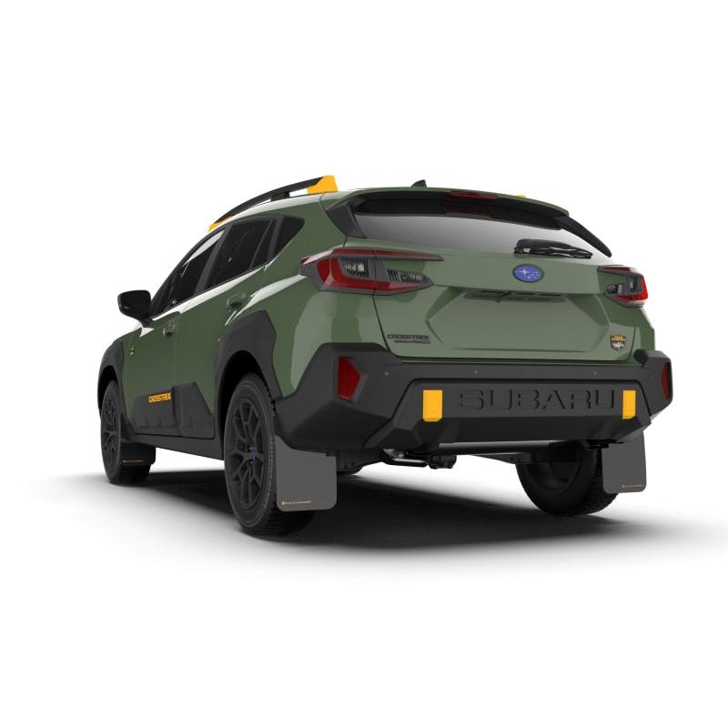 Rally Armor 2024 Subaru Crosstrek (Wilderness Only) Black UR Mudflap W/Wild-Orange Logo No Drill Req