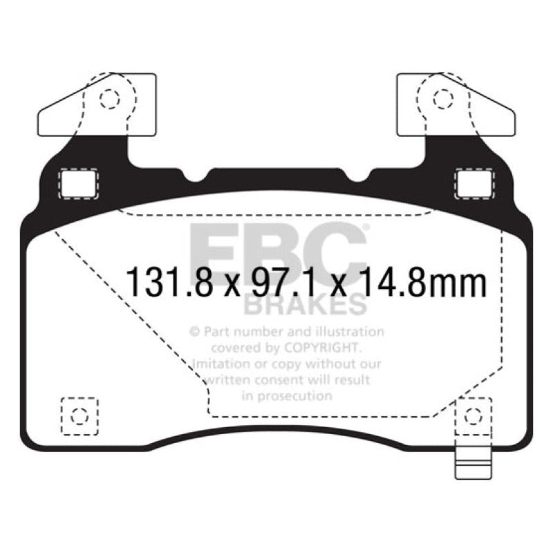 EBC Redstuff Brake Pads -  14+ Cadillac CTS Vsport 3.6 Twin Turbo - Front Brake Pads - T1 Motorsports