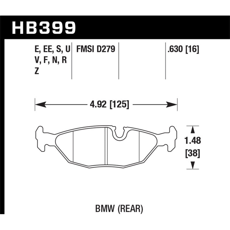 84-4/91 BMW 325 (E30) DTC-50 Race Rear Brake Pads - T1 Motorsports