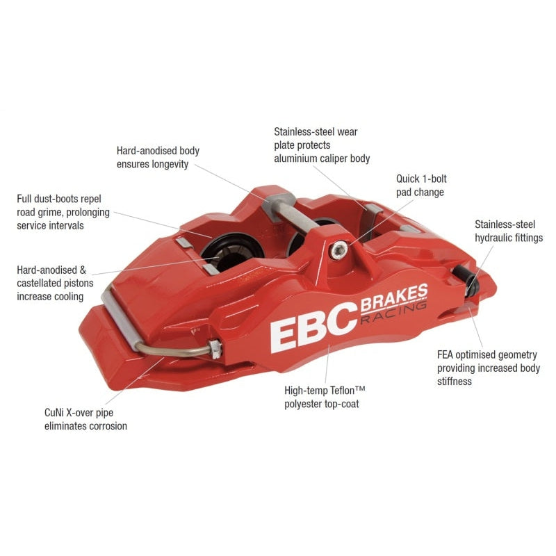EBC Racing 92-00 BMW M3 (E36) Front Left Apollo-4 Black Caliper