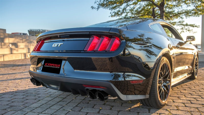 Corsa Sport 3in Axle Back Exhaust Black Quad Tips- 2015-2023 Ford Mustang GT 5.0