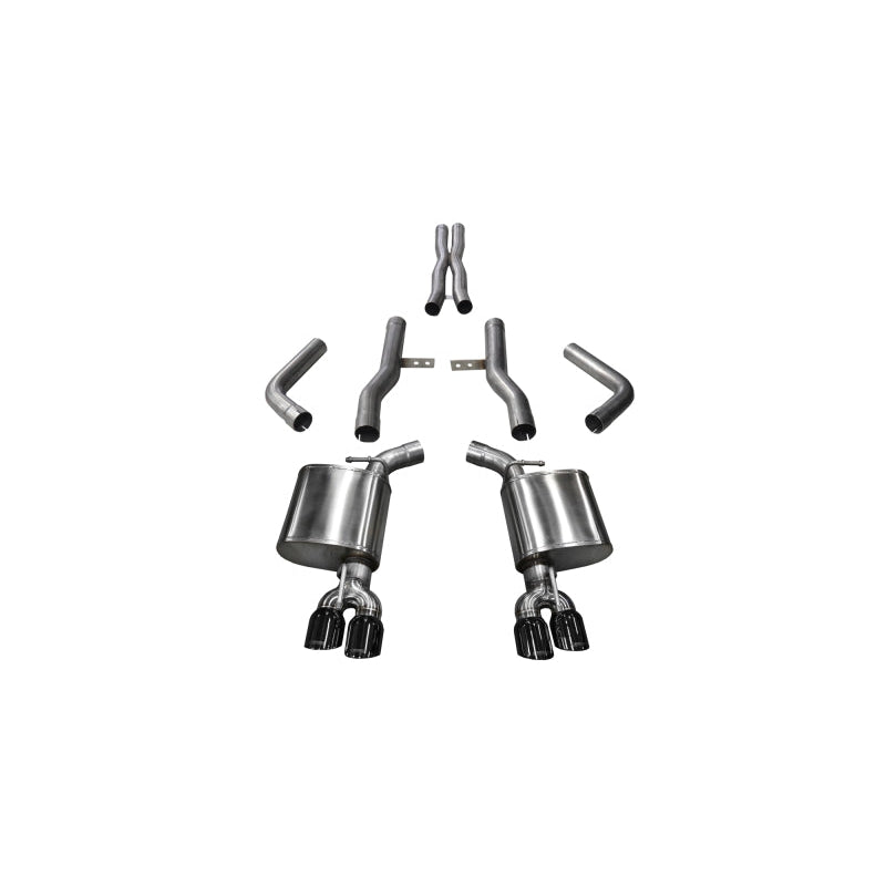 Corsa 15-17 Dodge Challenger Hellcat Dual Rear Exit Extreme Exhaust w/ 3.5in Black Tips - T1 Motorsports