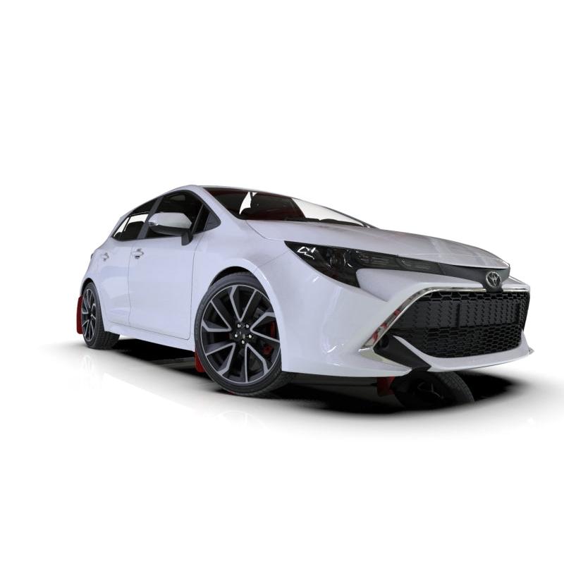 Rally Armor 18-22 Toyota Corolla Hatchback Black UR Mud Flap White Logo