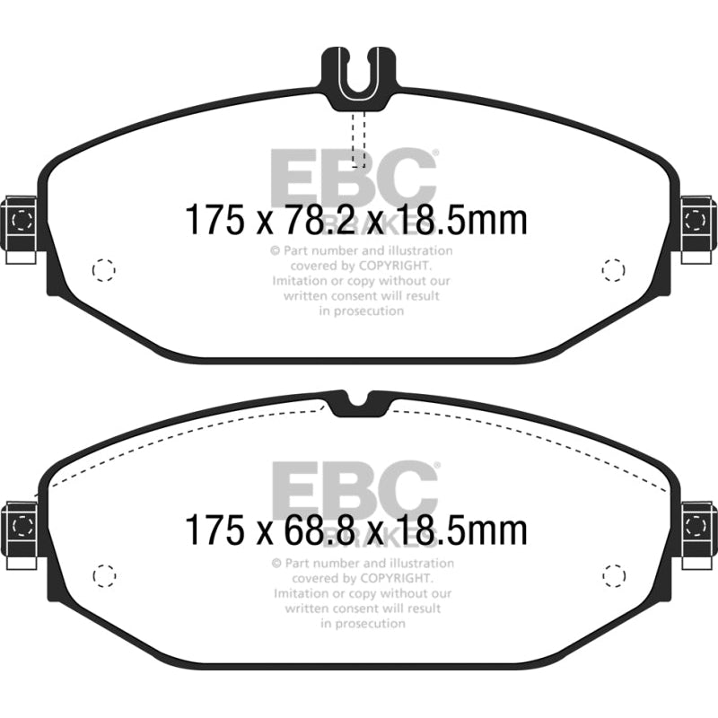 EBC Redstuff Brake Pads -  15+ Mercedes-Benz C300 (W205) 2.0 Turbo - Front Brake Pads