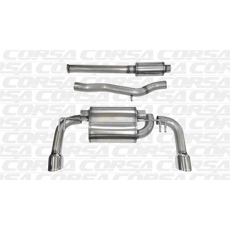 Corsa Sport Dual Rear Cat-Back Exhaust w/Polished Tips - 2008-2014 Mitsubishi Lancer Evolution X