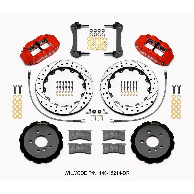 Wilwood Narrow Superlite 6R Front Hat Kit 12.88in Drill Red 2014-2015 Mini Cooper w/Lines - T1 Motorsports