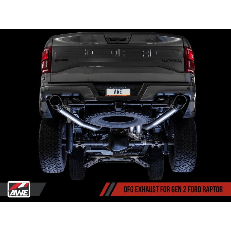 AWE Tuning 2017+ Ford Raptor Tailpipe Conversion Kit w/ Diamond Black Tips