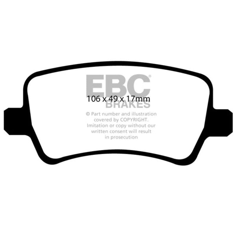 EBC Redstuff Brake Pads -  11+ Volvo S60 2.5 Turbo T5 (300mm Front Rotors) - Rear Brake Pads