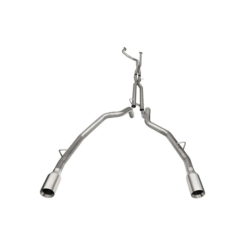 Corsa Cat-Back Exhaust Muffler Delete - Satin Polished Tips - 2021-2024 Dodge Ram TRX