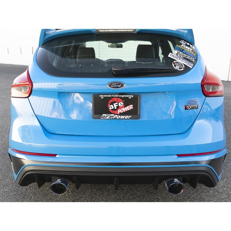aFe Takeda 3in 304 SS Cat-Back Exhaust System w/ Blue Flame Tip 16-18 Ford Focus RS I4-2.3L (t)