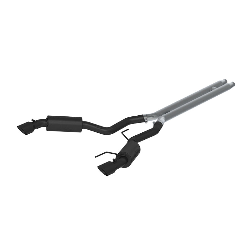 MBRP 15 Ford Mustang GT 5.0 3in Cat Back Dual Split Rear Street Version 4.5in Tips - Black Coated - T1 Motorsports