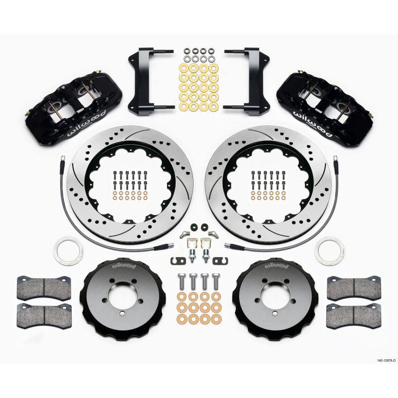 Wilwood AERO6 Front Hat Kit 14.00 Drilled 1999-2012 Subaru WRX w/Lines - T1 Motorsports