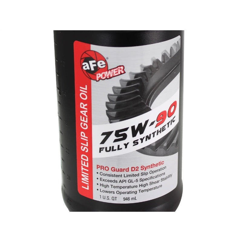 aFe Power Differential Cover Machined Fins 97-15 Jeep Dana 30 w/ 75W-90 Gear Oil 2 QT