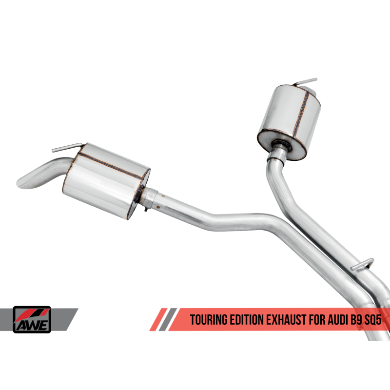 AWE Tuning Audi B9 SQ5 Non-Resonated Touring Edition Cat-Back Exhaust - No Tips (Turn Downs)
