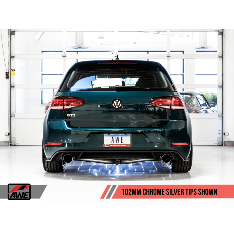 AWE Tuning Volkswagen GTI MK7.5 2.0T Touring Edition Exhaust w/Chrome Silver Tips 102mm