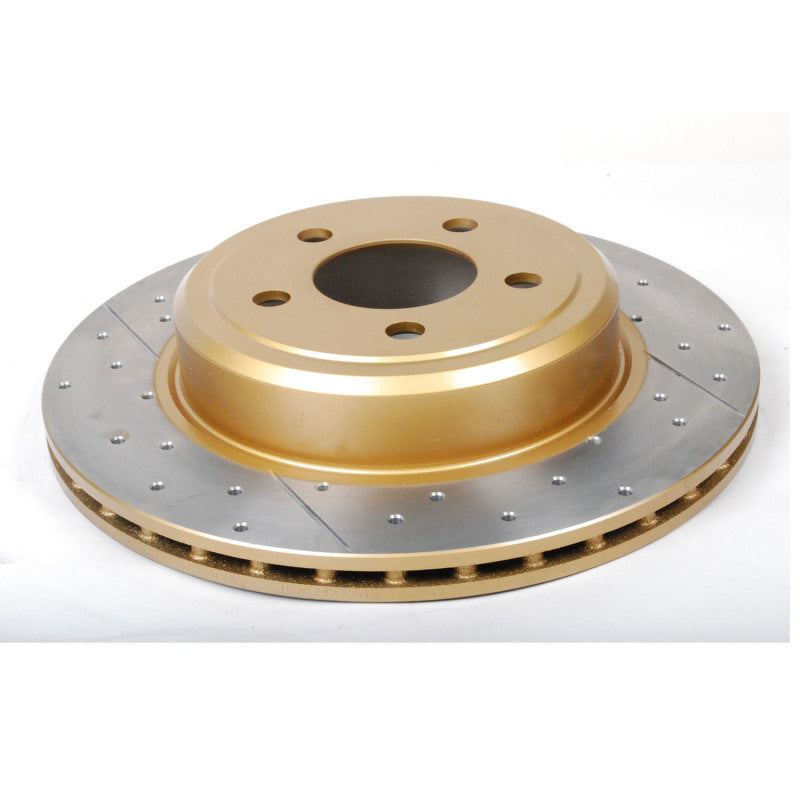 DBA 05-09 Chrysler 300 C Rear Gold Cross Drilled & Slotted KP Street Series Rotor - T1 Motorsports