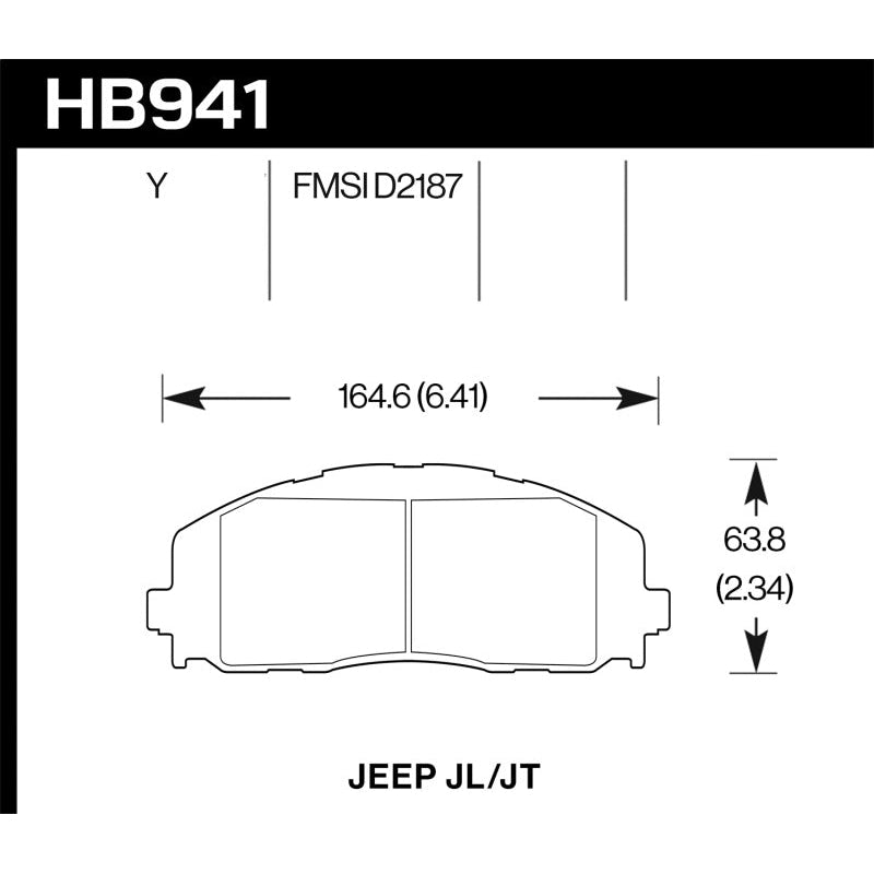 Hawk 2018 Jeep Wrangler Rubicon LTS Street Front Brake Pads - T1 Motorsports