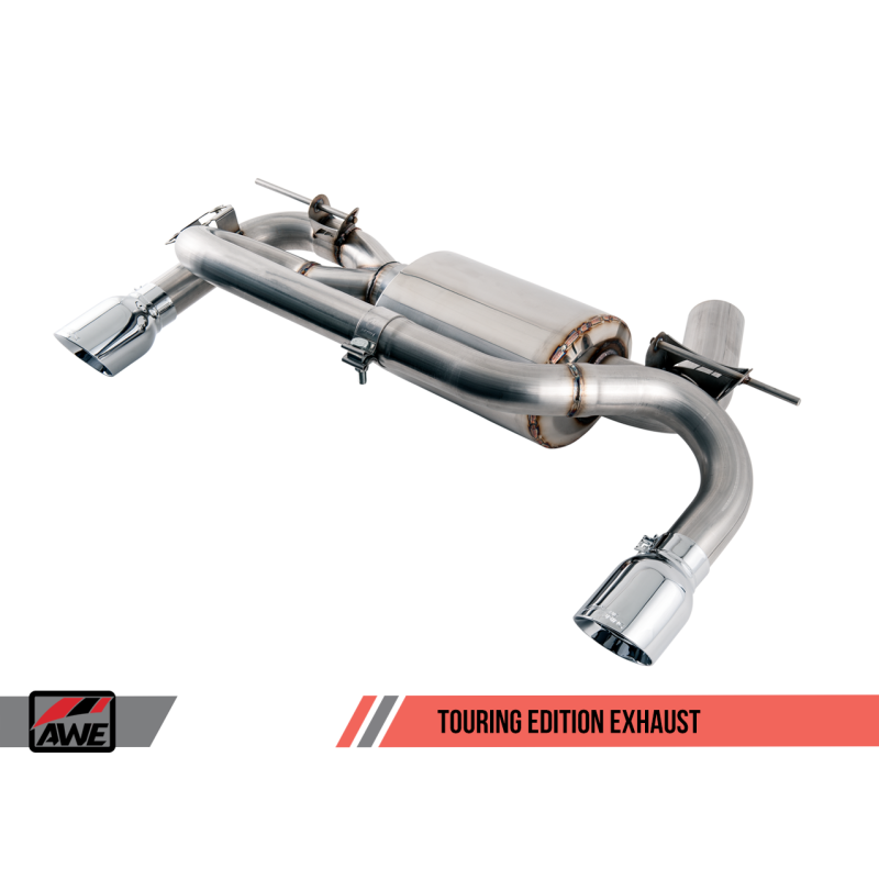 AWE Tuning BMW F22 M235i / M240i Touring Edition Axle-Back Exhaust - Chrome Silver Tips (90mm)