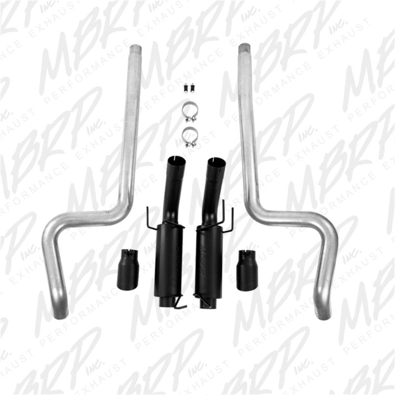 MBRP 11-14 Ford Mustang GT 5.0L 3in Cat Back Dual Split Rear Race Version 4in Tips - Black - T1 Motorsports