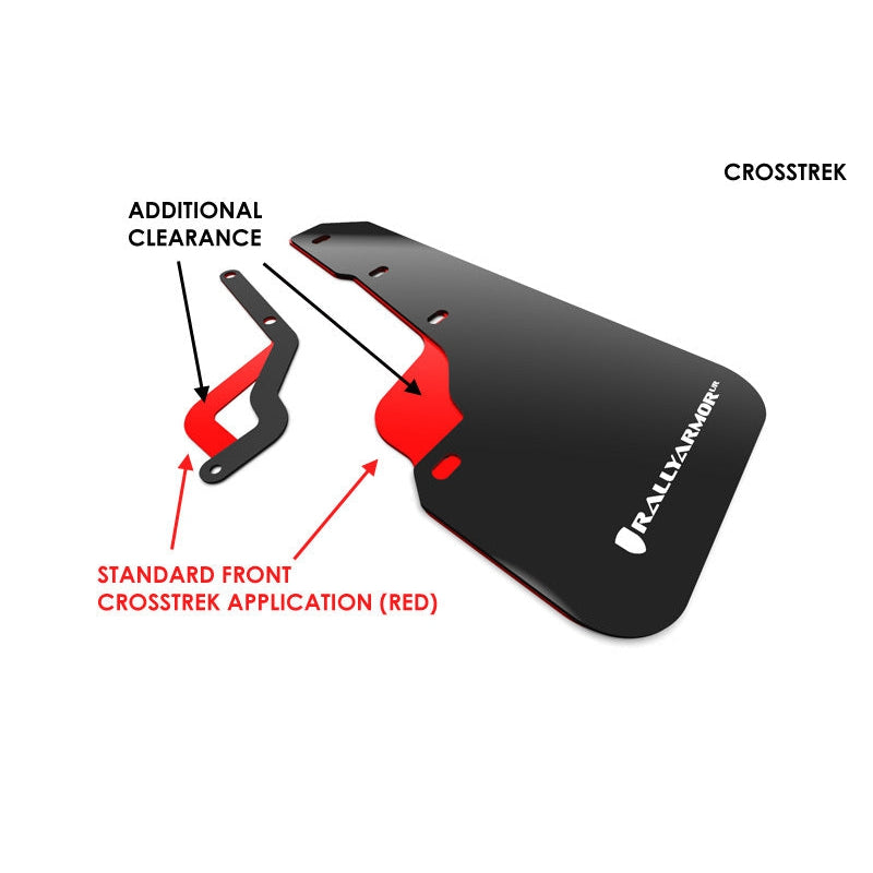 Rally Armor 18-22 Subaru Crosstrek Lift/AT Black Mud Flap w/ Blue Logo (Front Only) - T1 Motorsports