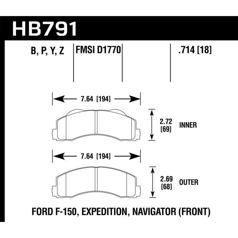 Hawk 14-16 Ford F-150 HPS 5.0 Front Brake Pads - T1 Motorsports
