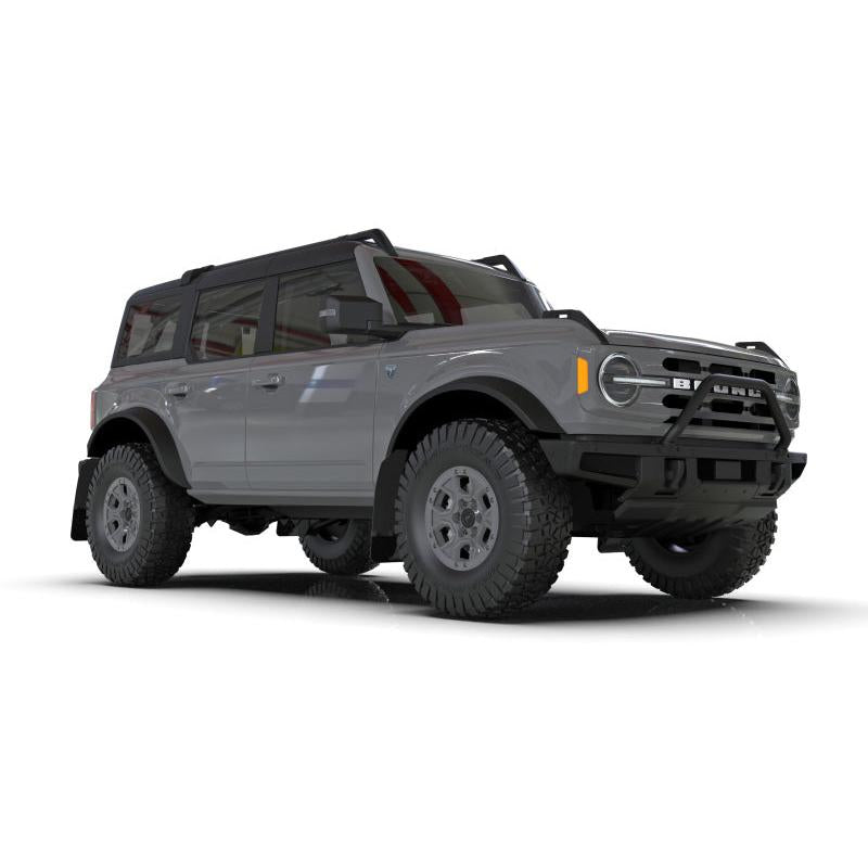 Rally Armor 21-22 Ford Bronco (Steel Bmpr + RR - NO Rptr/Sprt) Blk Mud Flap w/Met. Blk Logo