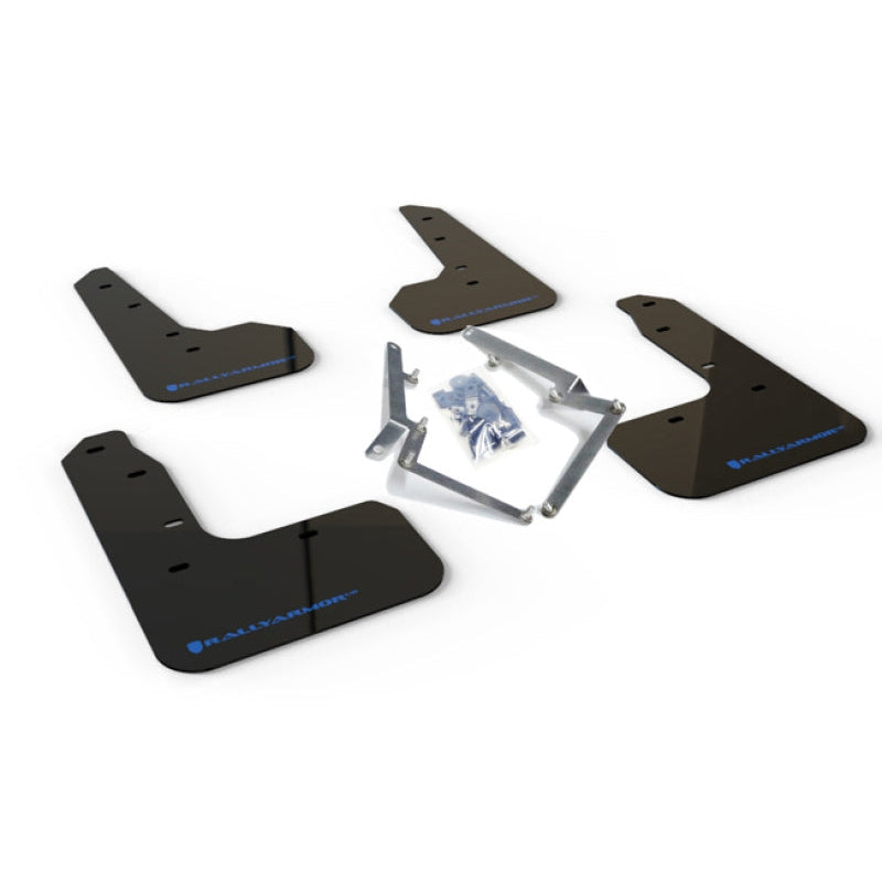 Rally Armor 17-21 Honda Civic Sport & Touring (Hatch) Black UR Mud Flap w/ Blue Logo - T1 Motorsports
