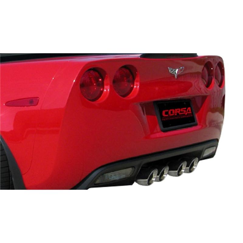 Corsa 12-13 Chevrolet Corvette C6 ZR1 Sport Cat-Back Dual Rear Exit w/ Twin 4.0in Pol Tips