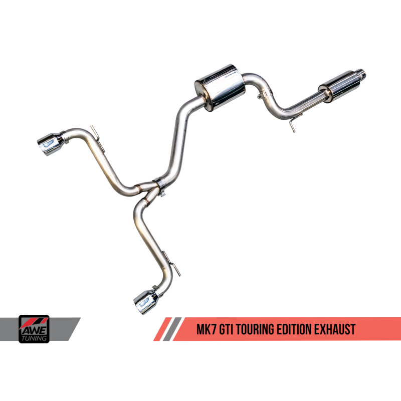 AWE Tuning VW MK7 GTI Touring Edition Exhaust - Chrome Silver Tips