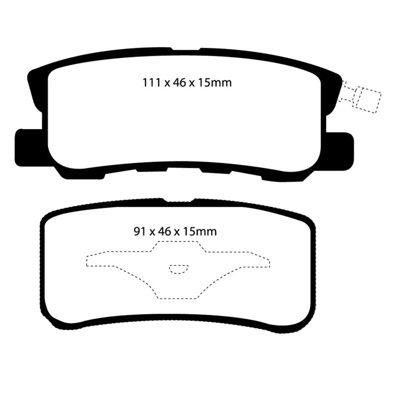 EBC Redstuff Brake Pads -  11-14 Chrysler 200 3.6 - Rear Brake Pads