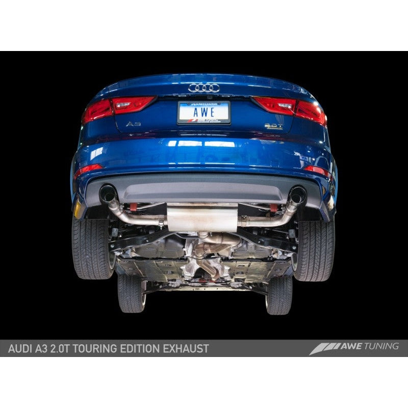 AWE Tuning Audi 8V A3 Touring Edition Exhaust - Dual Outlet Chrome Silver 90 mm Tips
