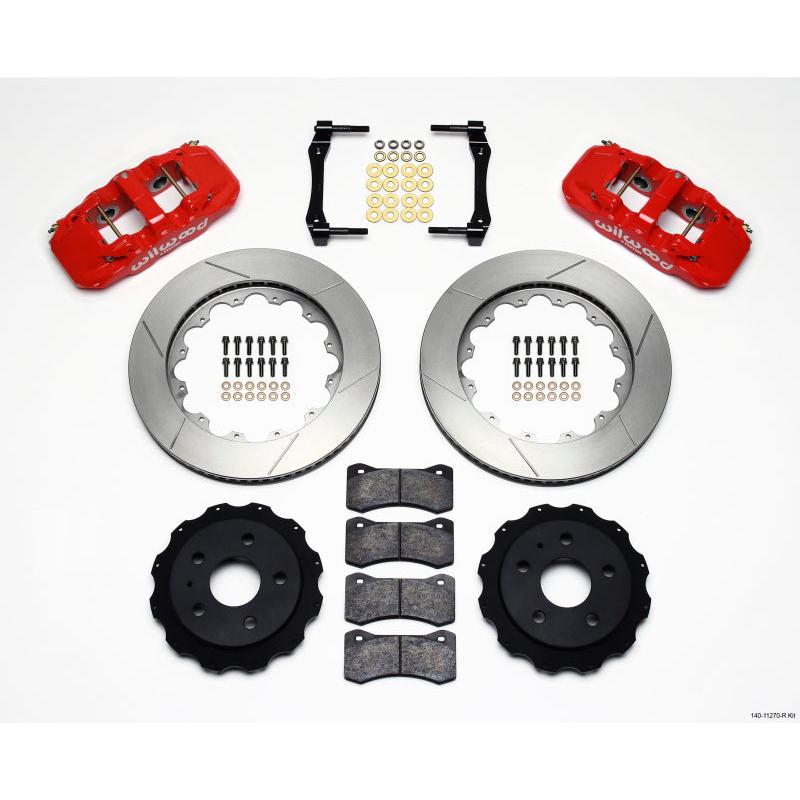 Wilwood AERO4 Rear Kit 14.25in Red 2010-2015 Camaro - T1 Motorsports